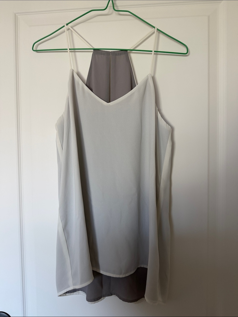 Express Light Gray Double-Layer Spaghetti Strap Cami